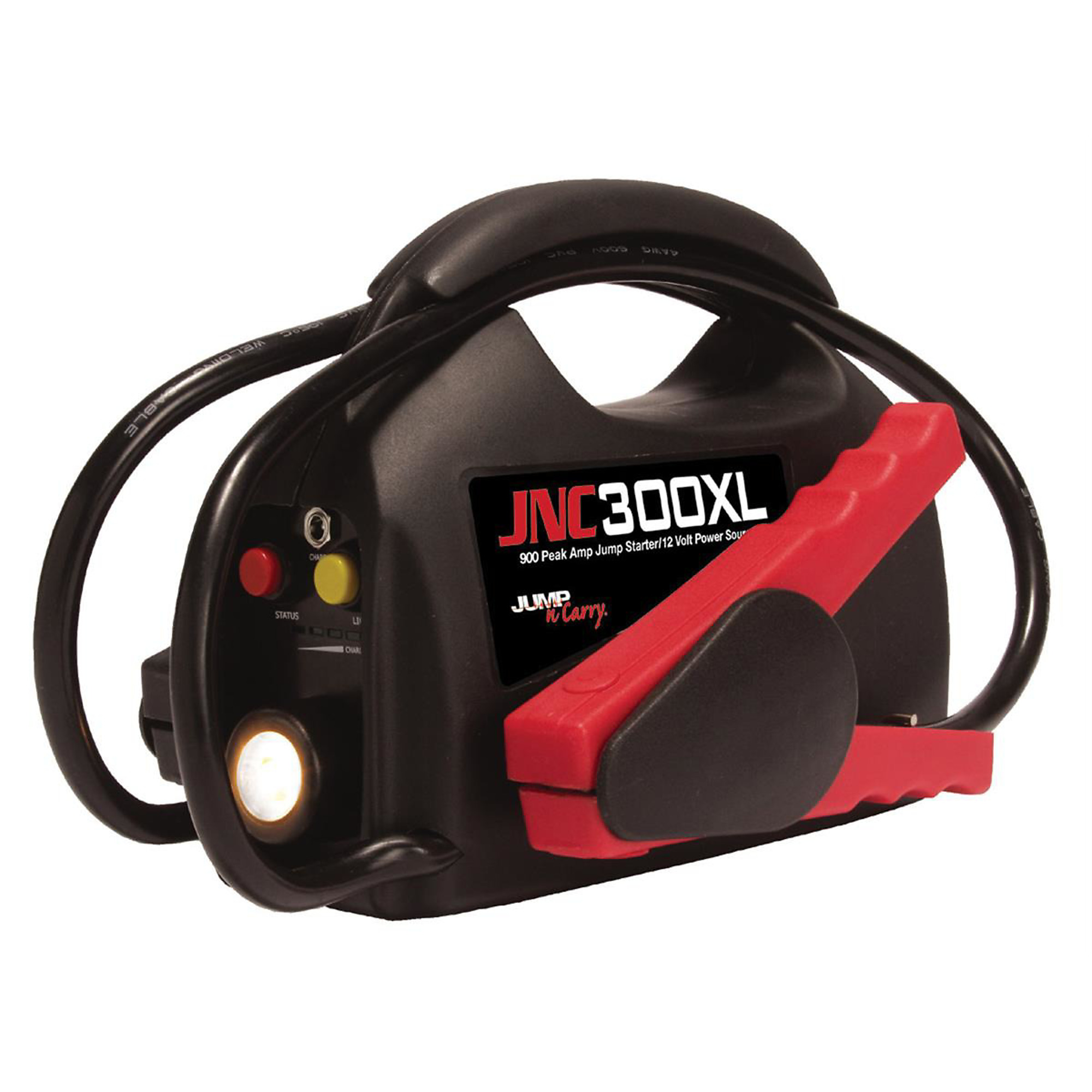 Clore Automotive Jump-N-Carry 12V Jump Starter — 900 Peak Amps, 225 Cranking Amps, 27in. #4 AWG Welding Cable Leads, LED Battery Status Indicator, Model# JNC300XL